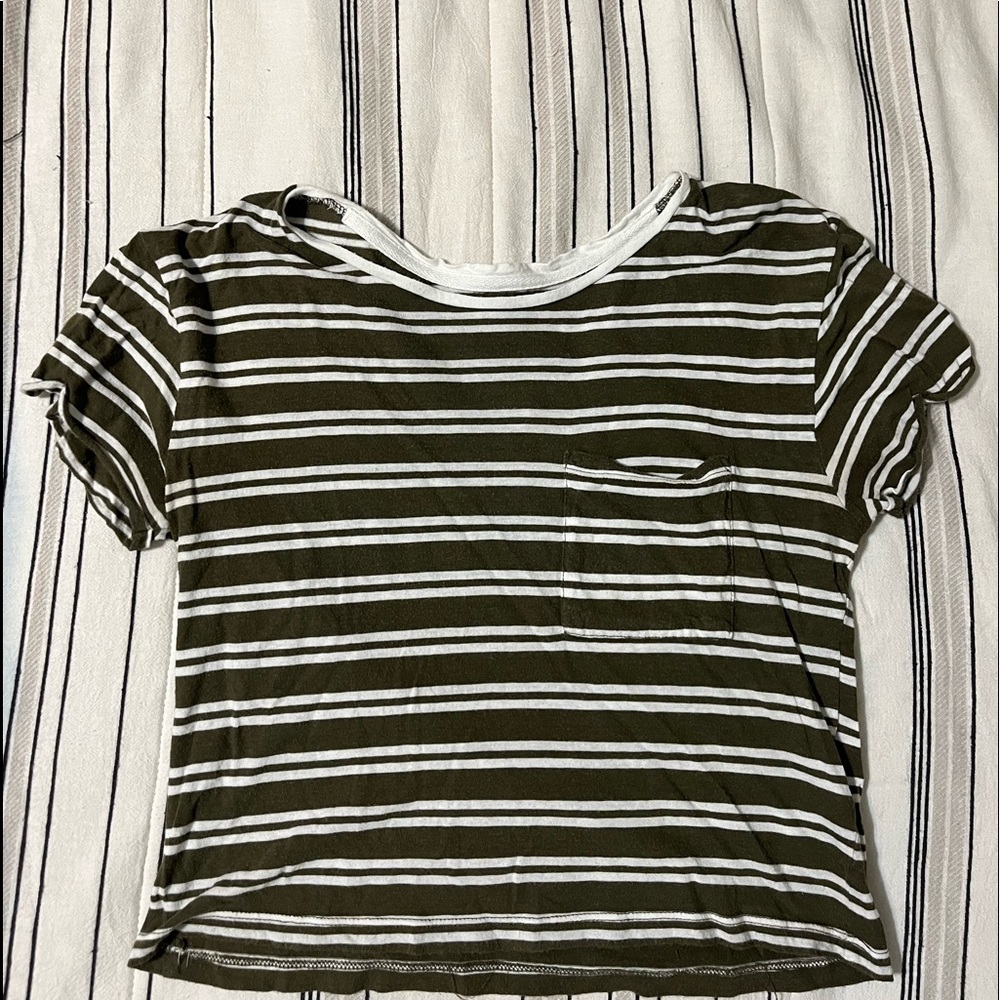 green and white crop top
